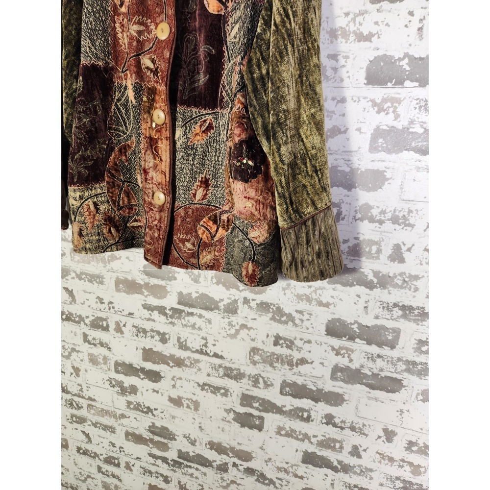 Vintage Flashback Patchwork Boho Jacket Size Larg… - image 7